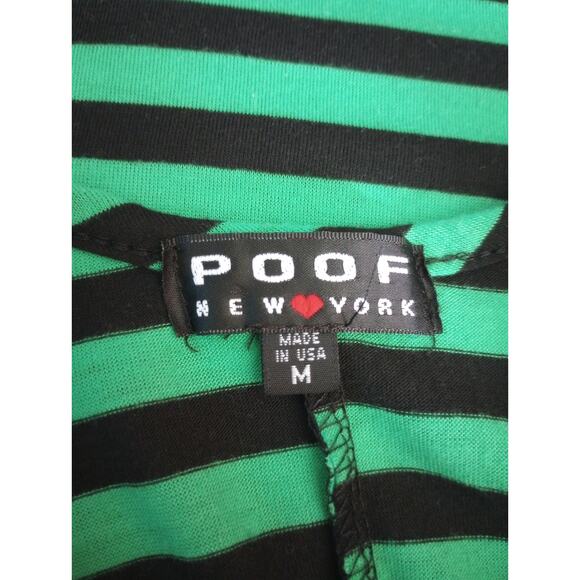 Poof New York Juniors size M Lightwieght Green and Black‎ Striped Dress - Picture 3 of 4